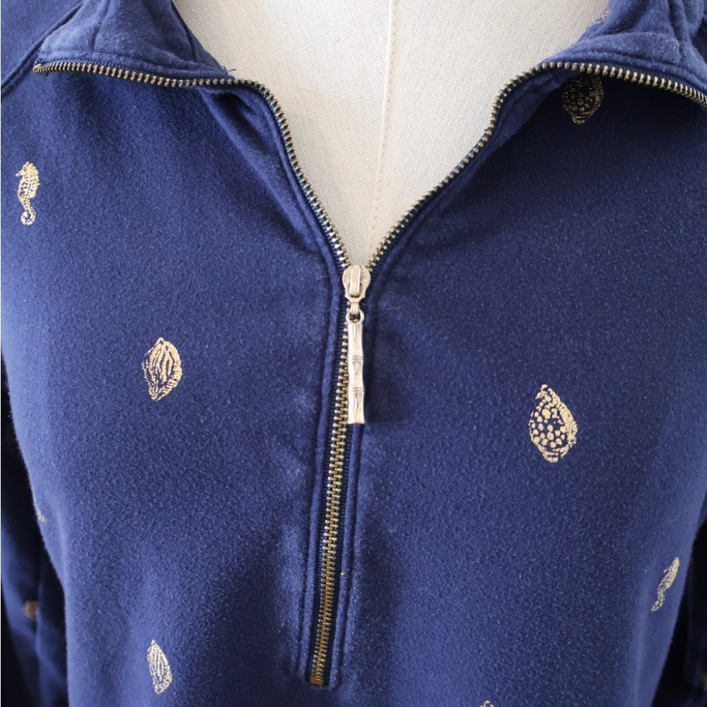 Lilly Pulitzer UPF 50+ Skipper Popover Dress in True Navy It’s For Shore Print - Picture 3 of 7